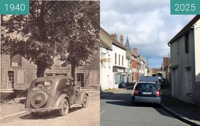 Image avant-après de Bransles - rue Grande entre 1940 et 25/10/2025