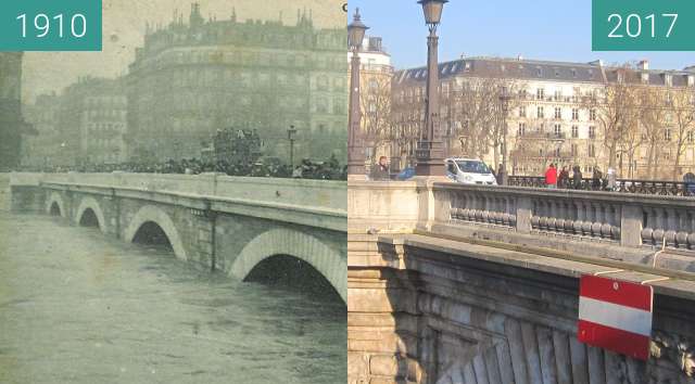 Image avant-après de Pont Notre-Dame (Great Flood) entre 27/01/1910 et 19/01/2017