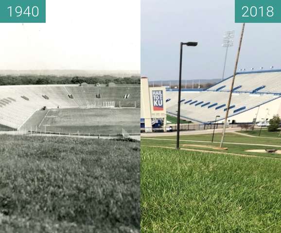 Image avant-après de Overlook of Memorial Stadium entre 1940 et 19/04/2018