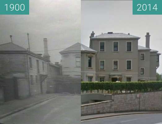 Before-and-after picture of 'Tarana', Wylde Street, Potts Point between 1900 and 2014