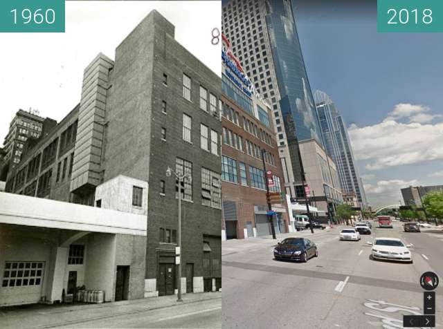 Before-and-after picture of Dixie Terminal between 1960 and 2018