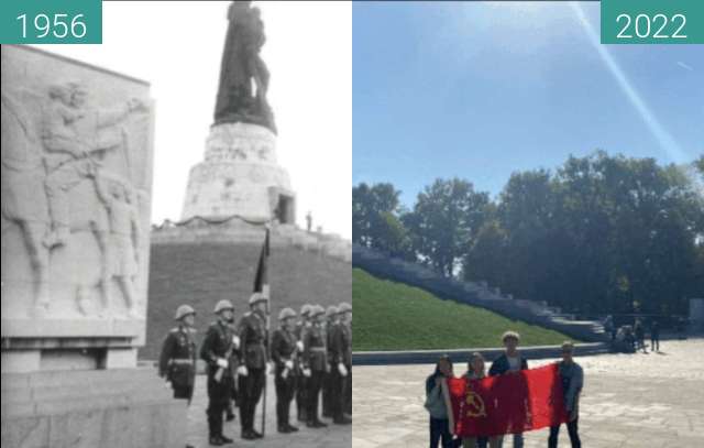 Before-and-after picture of Treptower Park between 1956-May-08 and 10/2022