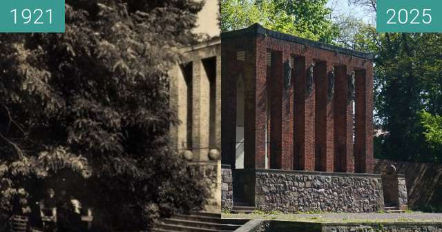 Before-and-after picture of Ehrenmal between 1921 and 2025-Apr-27