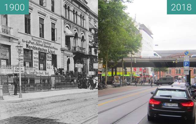 Image avant-après de Bahnhofstraße entre 1900 et 20/08/2018