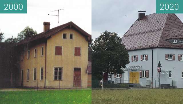 Before-and-after picture of Cafe Weinmüller und deutsche Post in Siegsdorf between 2000 and 2020-Oct-11