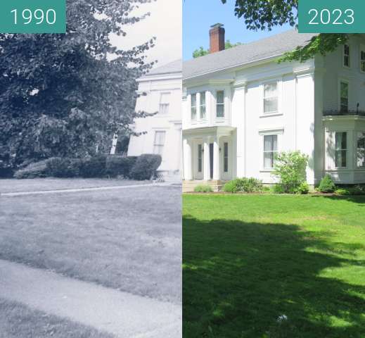 Vorher-Nachher-Bild von Hiram Alden Inn Belfast Maine Then and Now zwischen 1990 und 21.06.2023