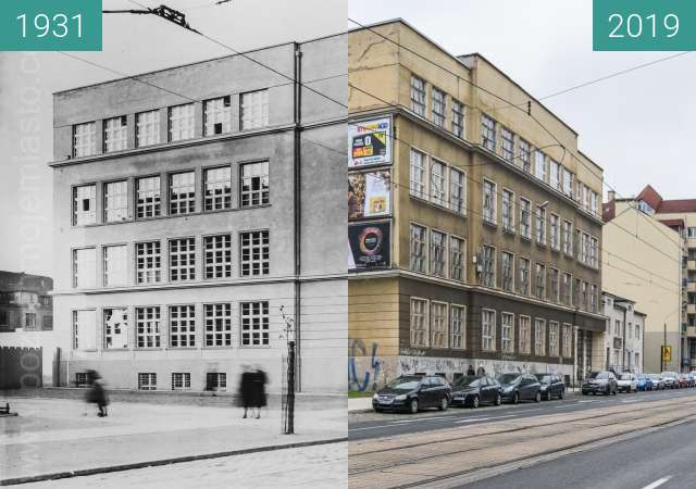 Before-and-after picture of Ulica Głogowska between 1931 and 2019-Dec-02