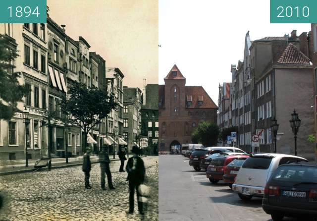 Before-and-after picture of Ulica Szeroka between 1894 and 2010-Jul-17