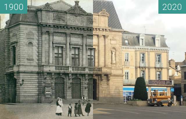Before-and-after picture of Saint-Brieuc - Place de la Résistance between 1900 and 2020-Nov-11