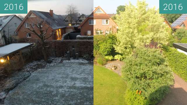 Before-and-after picture of Garten im Winter und im Sommer between 2016-Jan-18 and 2016-Jun-16