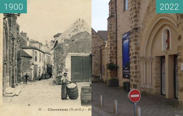 Vorher-Nachher-Bild von Prieuré Saint-Saturnin zwischen 1900 und 04.2022