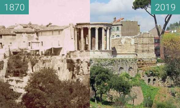 Before-and-after picture of Tivoli between 1870 and 2019