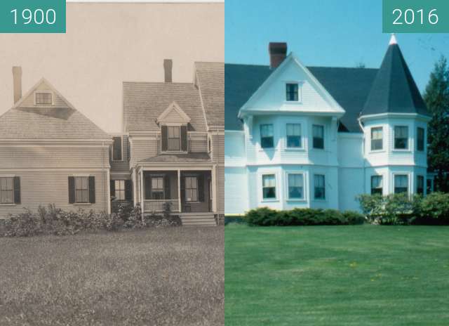 Image avant-après de House corner of Wight and Northport Avenue. entre 1900 et 2016