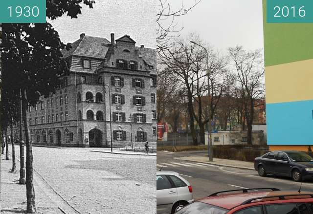 Before-and-after picture of Bahnhofstrasse between 1930 and 2016
