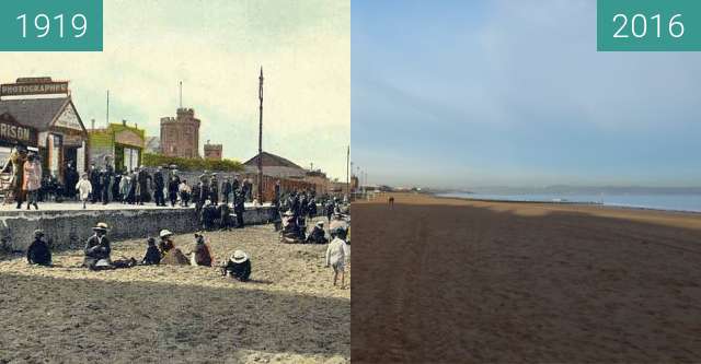 Vorher-Nachher-Bild von Portobello Beach zwischen 1919 und 2016