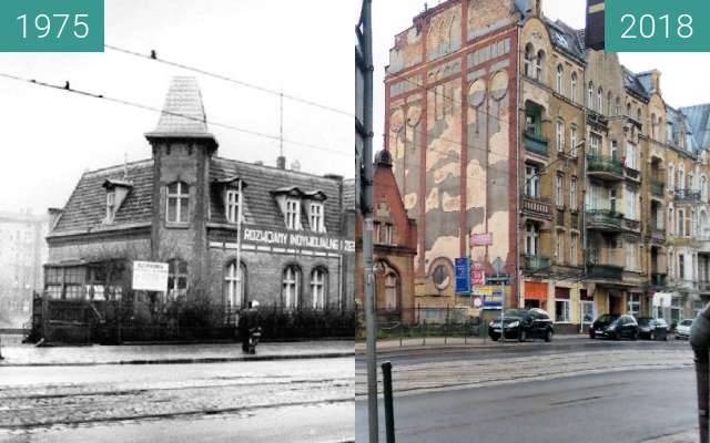 Before-and-after picture of Stare przejście dla pieszych przy „Sołtysówce” between 1975 and 2018-May-12
