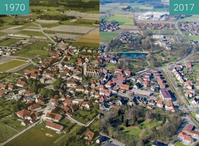 Before-and-after picture of Bad Laer between 1970 and 03/2017