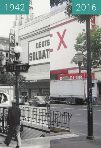 Vorher-Nachher-Bild von Le Grand Rex (Besetzung von Paris) zwischen 1942 und 25.09.2016