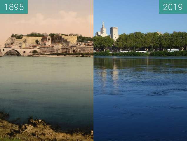Before-and-after picture of Avignon between 1895 and 2019-Aug-12