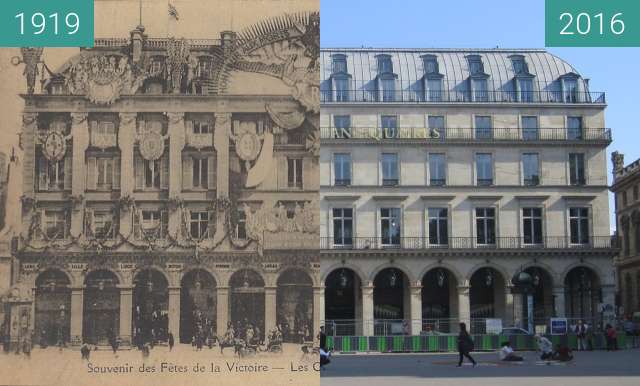 Image avant-après de Grands Magasins du Louvre entre 14/07/1919 et 23/09/2016
