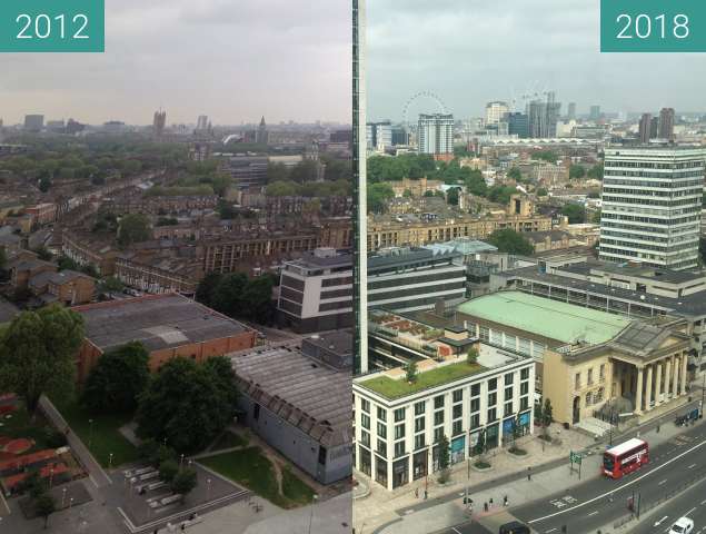 Vorher-Nachher-Bild von London view zwischen 01.06.2012 und 01.06.2018
