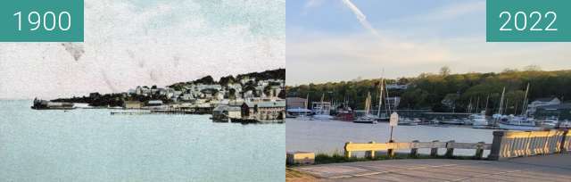 Image avant-après de Long Harbor View Shipyard entre 1900 et 2022