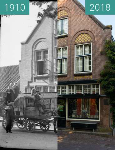 Vorher-Nachher-Bild von Bookstore in Bergen (North Holland) zwischen 1910 und 15.08.2018