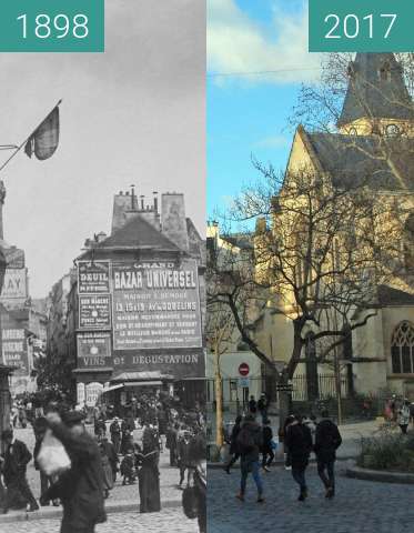 Image avant-après de La place Saint-Médard à Paris entre 1898 et 04/02/2017