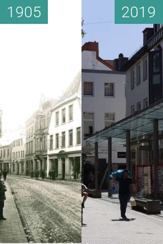 Before-and-after picture of Krahnstraße between 1905 and 2019-Jun-24