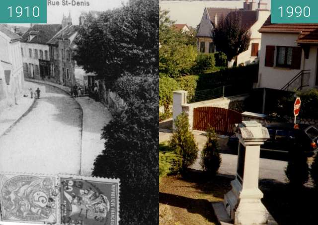 Before-and-after picture of monument Louis Braille between 1910 and 1990-Jan-28
