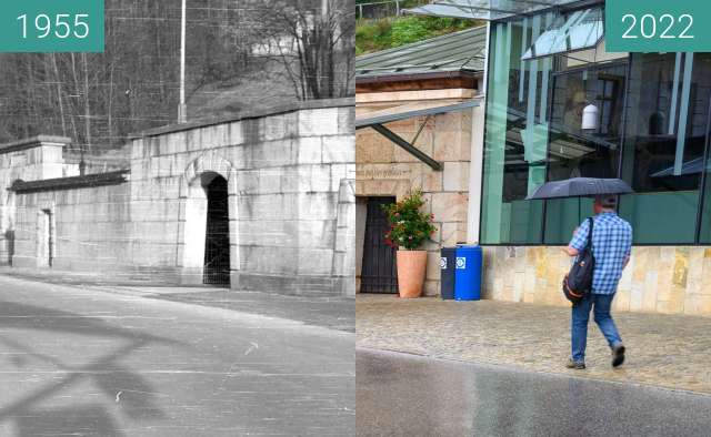 Before-and-after picture of Salzbergwerk Berchtesgaden between 1955 and 2022-Sep-08