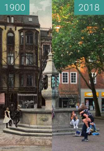 Image avant-après de Marcus-Brunnen entre 1900 et 18/08/2018