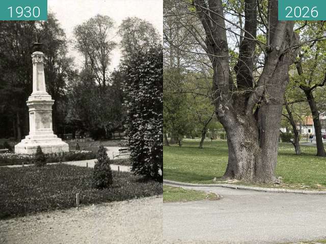 Before-and-after picture of Topčider Park, Belgrade between 1930 and 2026-Apr-12