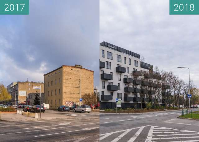 Before-and-after picture of Ulica Sokoła / Maczka between 2017-Jan-06 and 2018-Nov-12