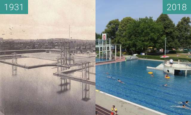 Vorher-Nachher-Bild von Moskaubad zwischen 1931 und 04.07.2018