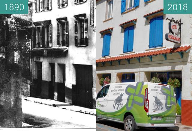 Before-and-after picture of Villefranche de rouergue between 1890 and 2018-Jul-07