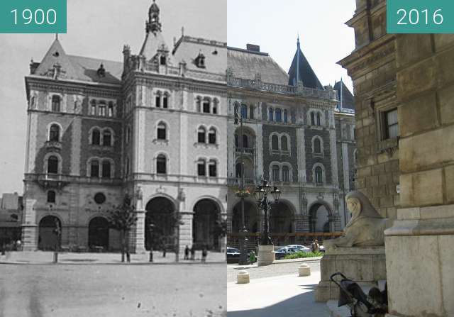 Image avant-après de Drechsler-palota entre 1900 et 2016