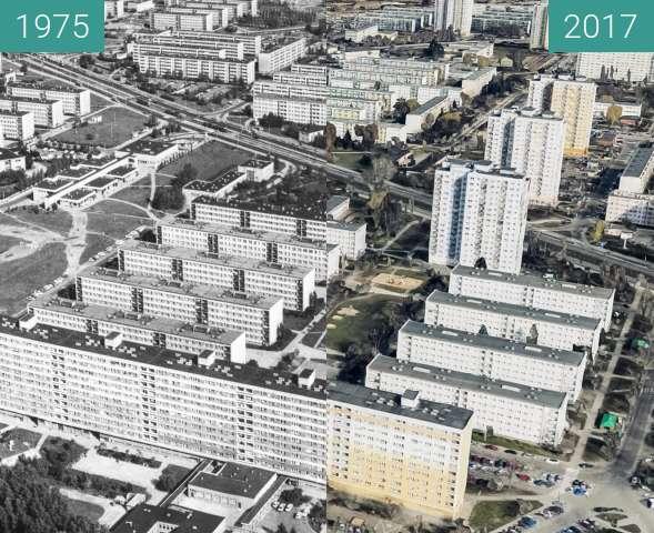 Vorher-Nachher-Bild von Osiedle Piastowskie zwischen 1975 und 2017