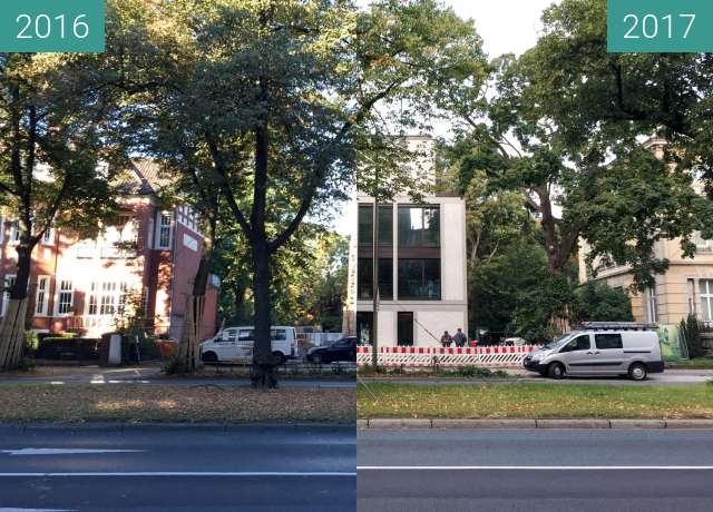 Before-and-after picture of Heger-Tor-Wall between 2016-Aug-31 and 2017-Aug-31