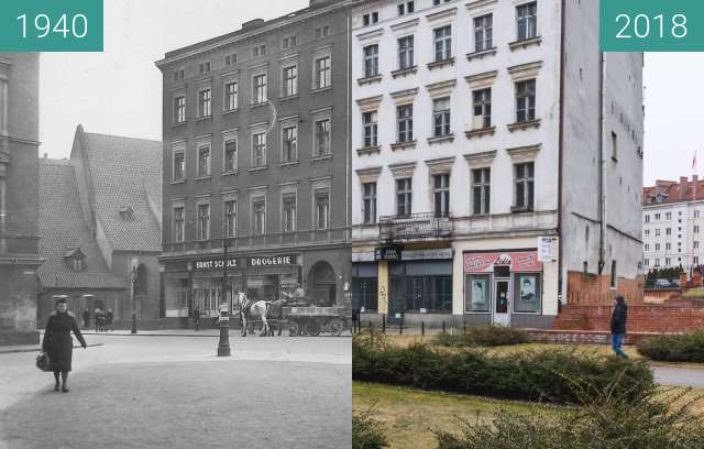 Vorher-Nachher-Bild von Ulica Wroniecka zwischen 1940 und 15.03.2018