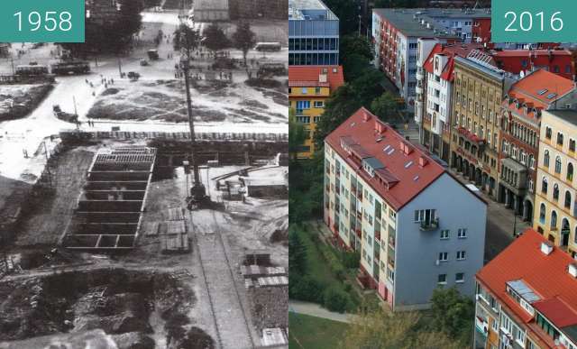 Image avant-après de Stare Miasto entre 1958 et 2016