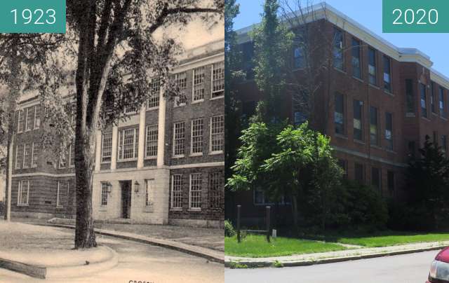 Vorher-Nachher-Bild von Crosby High School/ Crosby Center - Belfast, Maine zwischen 1923 und 16.07.2020