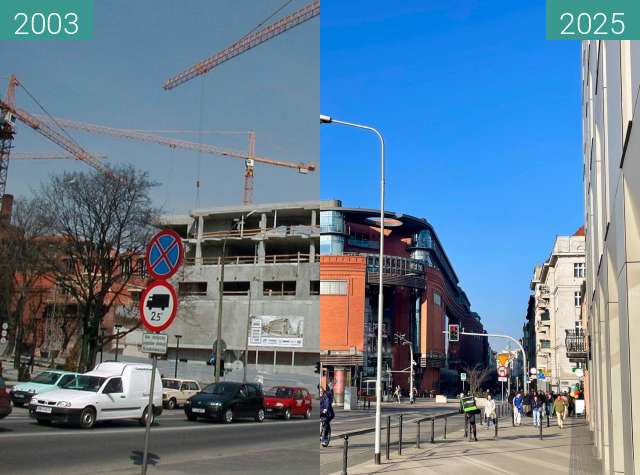 Before-and-after picture of Stary Browar between 04/2003 and 2025-Mar-06