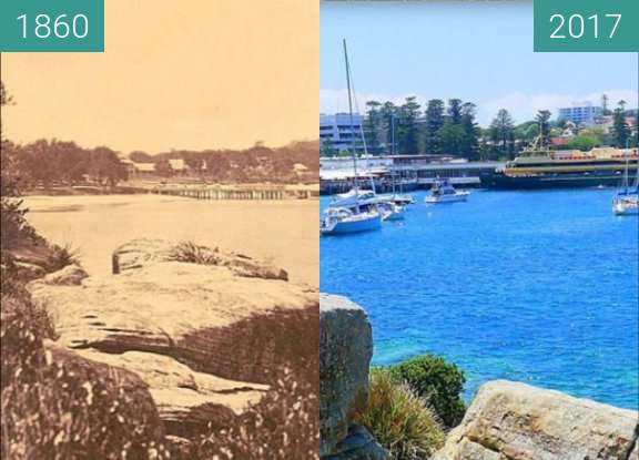 Vorher-Nachher-Bild von Manly Beach zwischen 1860 und 2017