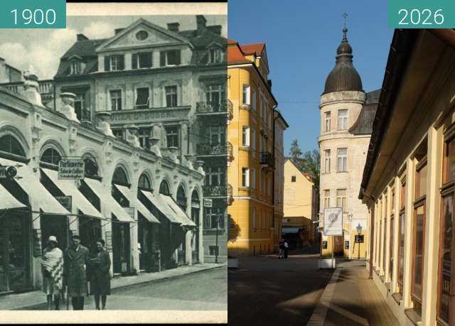Vorher-Nachher-Bild von Franzensbad - Kurhaus Dr. Buberl zwischen 1900 und 23.05.2026