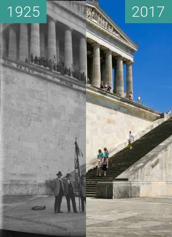Image avant-après de Gedenkstätte Walhalla in Donaustauf 1920-30/2017 entre 1925 et 11/06/2017