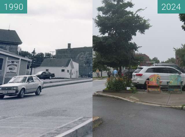 Image avant-après de Looking up Main St entre 1990 et 09/08/2024