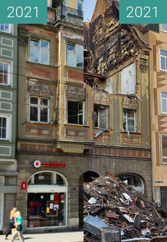 Before-and-after picture of Karolinenstrasse 15 between 2021-Aug-11 and 2021