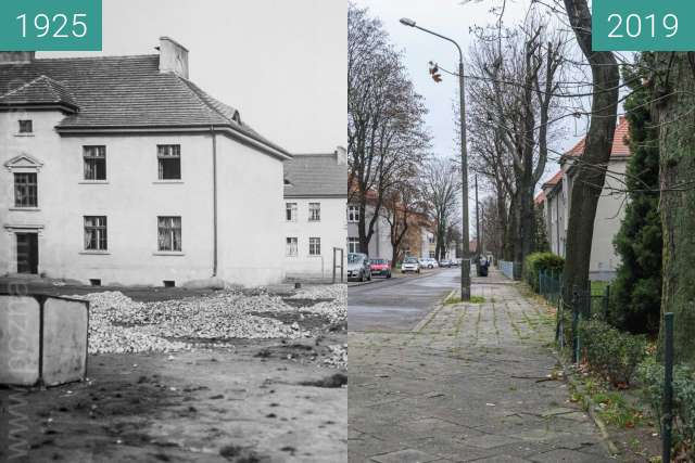 Before-and-after picture of Ulica Andrzejewskiego between 1925 and 2019-Dec-02