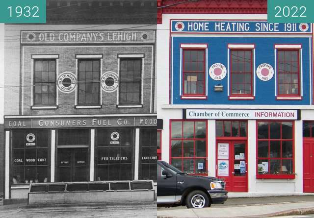 Image avant-après de Consumers Fuel Company entre 1932 et 2022